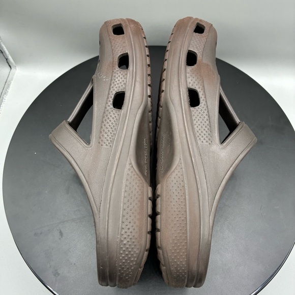 Crocs Candace Clogs Women 8 Mocha T-bar Top Rubber Slip On Mules - Picture 6 of 10